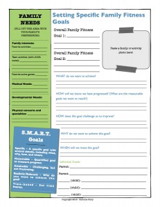 Setting Specific Family Fitness Goals planning printable - The Homeschool Village