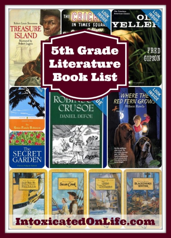 5th grade literature book list. Excellent resource for planning your homeschool year.