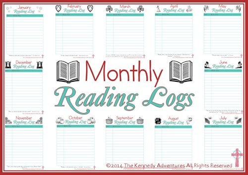 Free Monthly reading Logs. The perfect way to organize what you've read in your homeschool!
