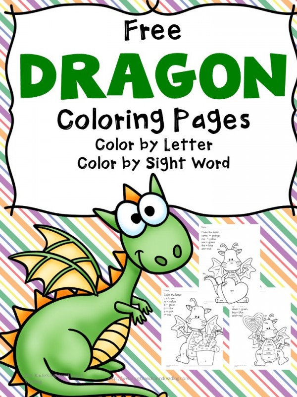 Free Dragon Color & Read Worksheets
