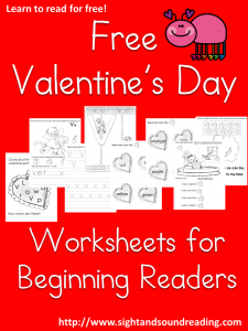 Free Valentine's Day Worksheets for Beginning Readers