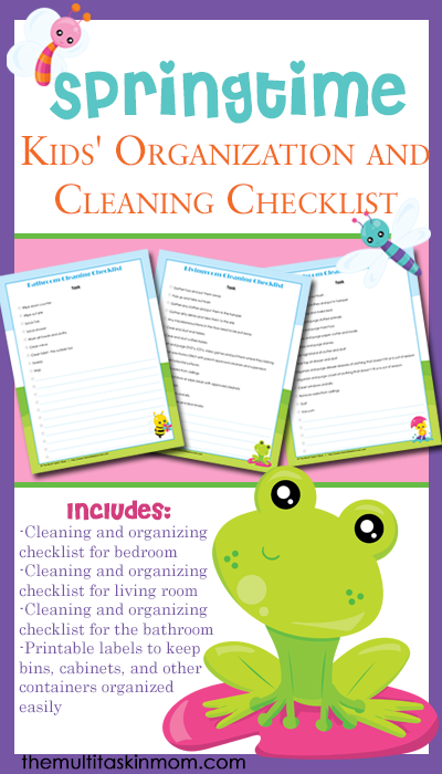 Free Springtime Kids' Organization and Cleaning Checklist