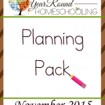 Free November 2015 Homeschool Planning Pack