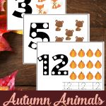 FREE Autumn Animals Counting Mats
