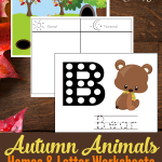 Autumn Animals Homes Worksheets