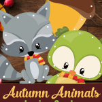 Free Autumn Animals Lacing Cards