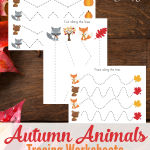 Autumn Animals Tracing Worksheets {freebie}