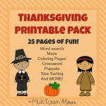 FREE 25-page Thanksgiving Printable Pack