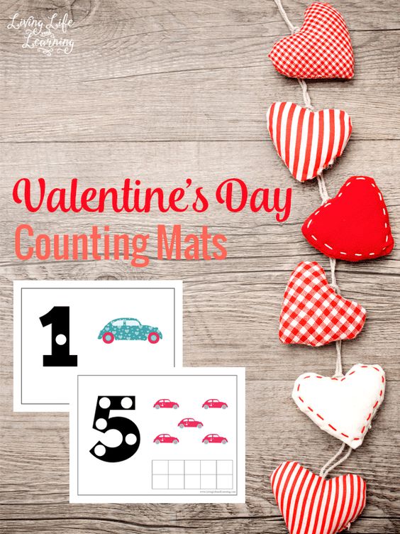 Free Valentine's Day Counting Mats