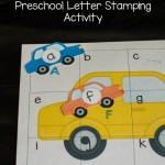 Free Car Crash Preschool Letter Stamping Worksheets