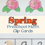Free Spring Preschool Math Clip Cards