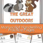 Free The Great Outdoors Manuscript Handwriting (PreK-2)