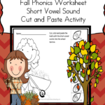Fall Phonics Worksheet Cut & Paste Activity