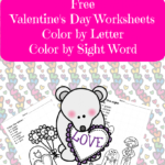 Valentines Day Worksheets: Color by letter/Color by Sight Word