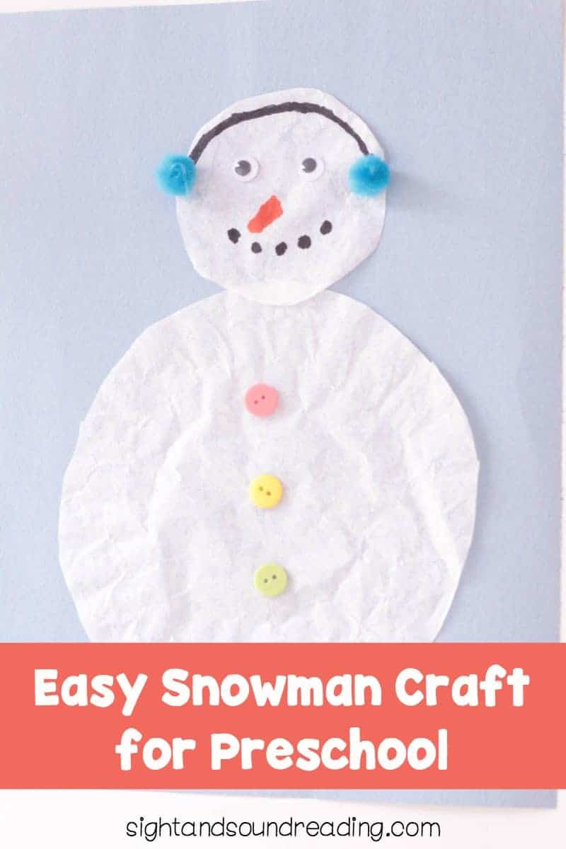 Easy Snowman Craft for Preschoolers